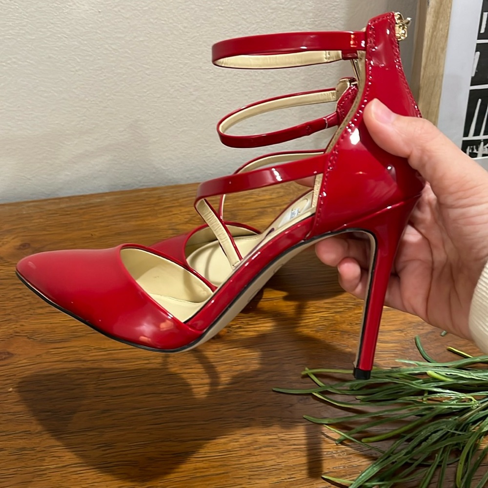 RED Jessica Simpson heel. Ankle strap heels. Size 6.5